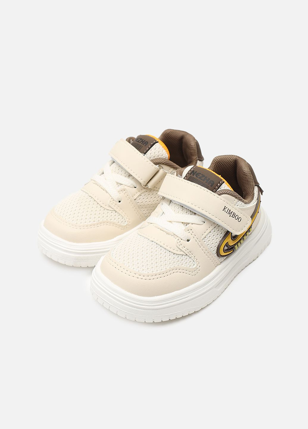 Бежеві кеди на пласкій підошві для хлопчика колір бежевий цб-00273407 No Brand