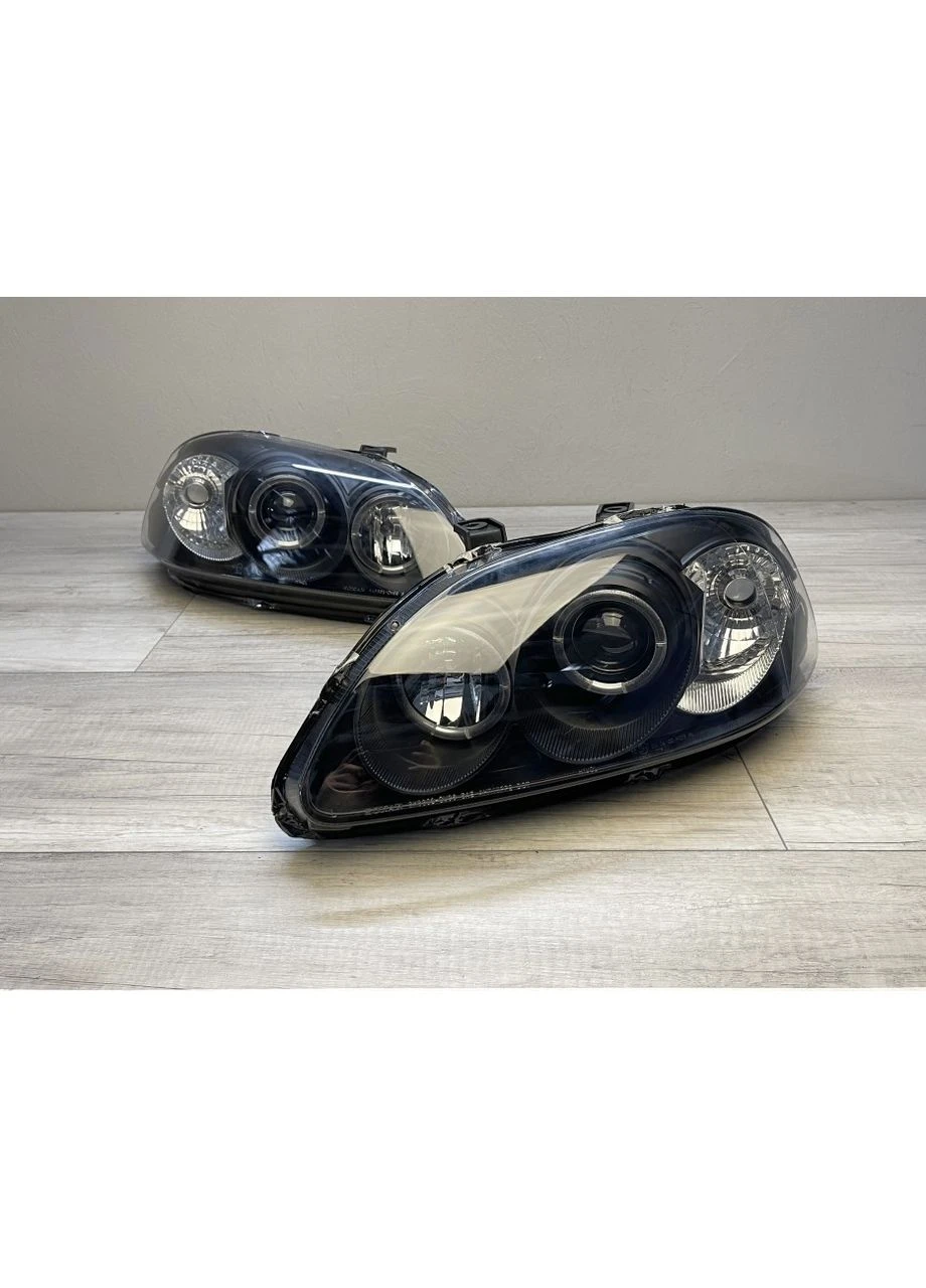Передние фары Honda VI (1995-1999) Coupe черные с линзами и кольцами (ЦЕНА ЗА ПАРУ) Tuning-Tec Civic (398175261)