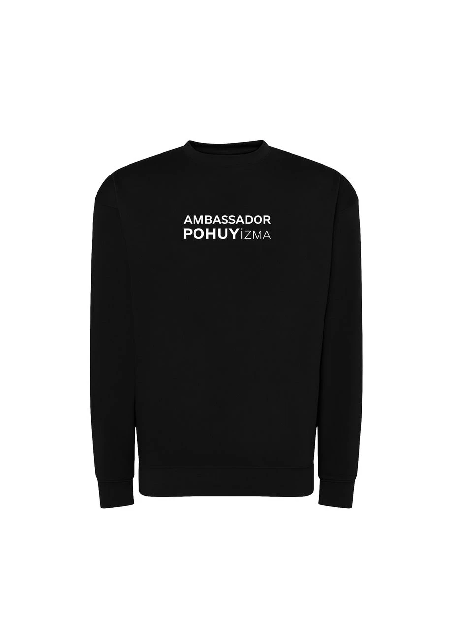 Черный свитшот с принтом "ambassador pohuyizma" (10981661103) ТiШОТКА (365435848)