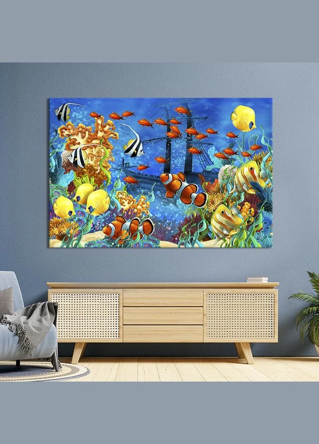 Картина животные Подводный мир 75x50 см (1696-1) KilArt (379981774)