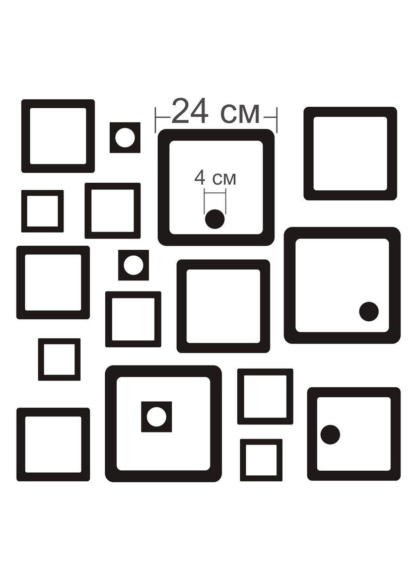 Інтер'єрні дзеркальні наклейки великі настінні Каре 21 шт. Ваша Світлість (366334592)