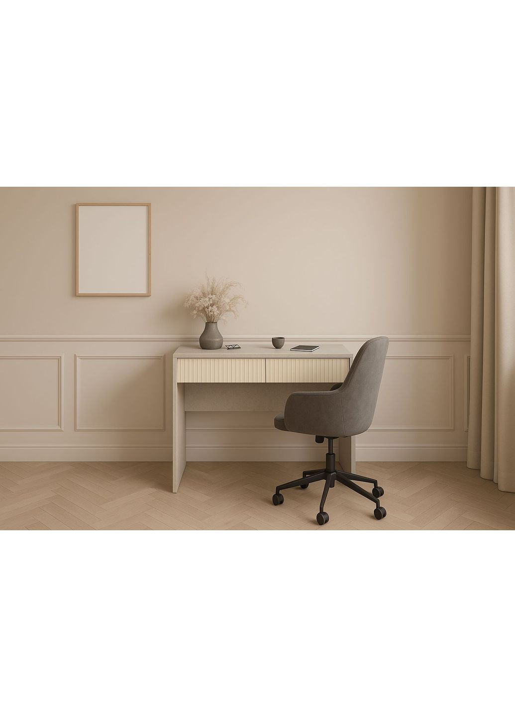Комп'ютерний стіл YOUNG RAL 100х50 Шовковий камінь/кремовий Intarsio (372178455)