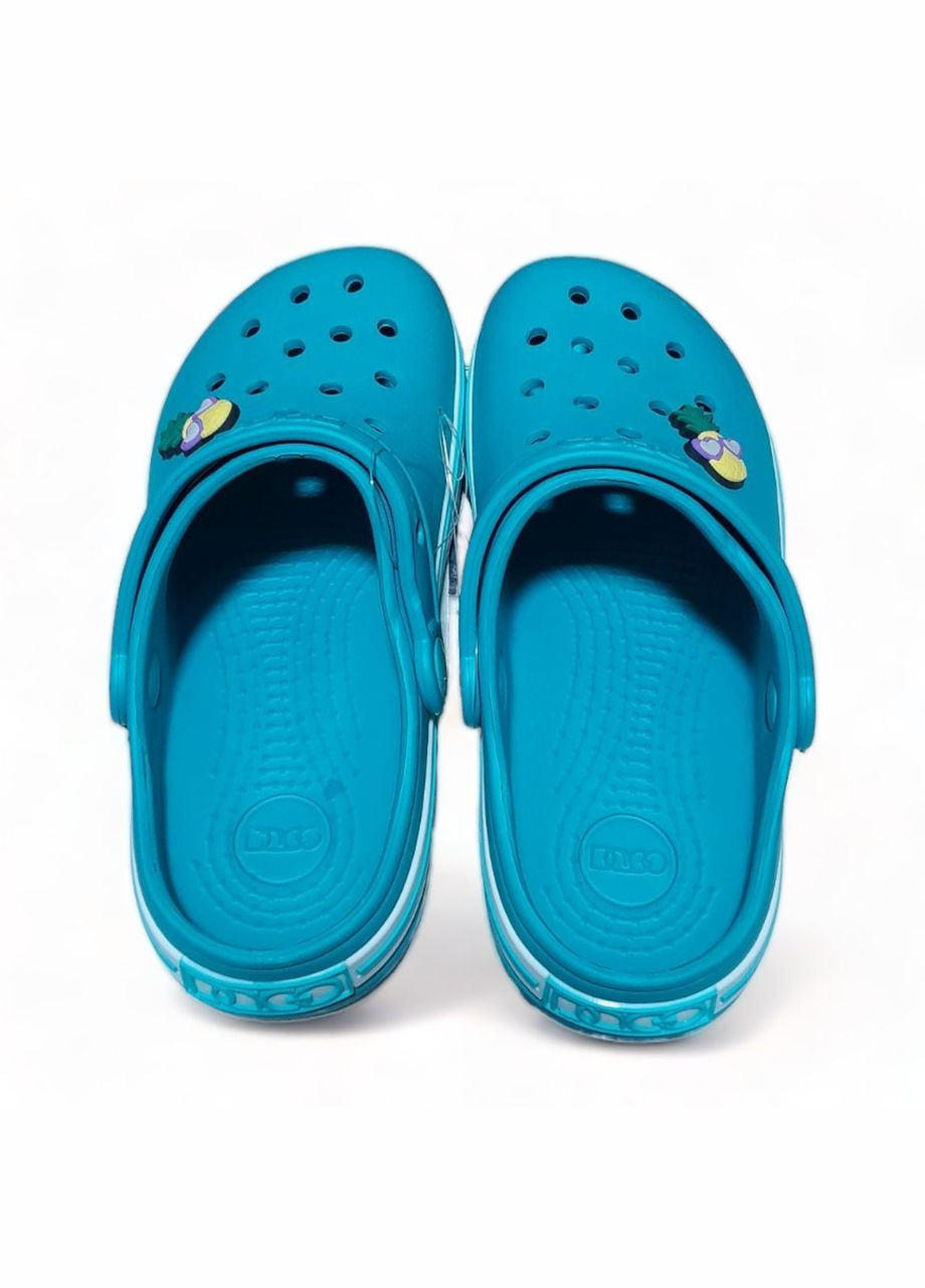 Бирюзовые кроксы подростковые style размер (23,5см.) синие Dago