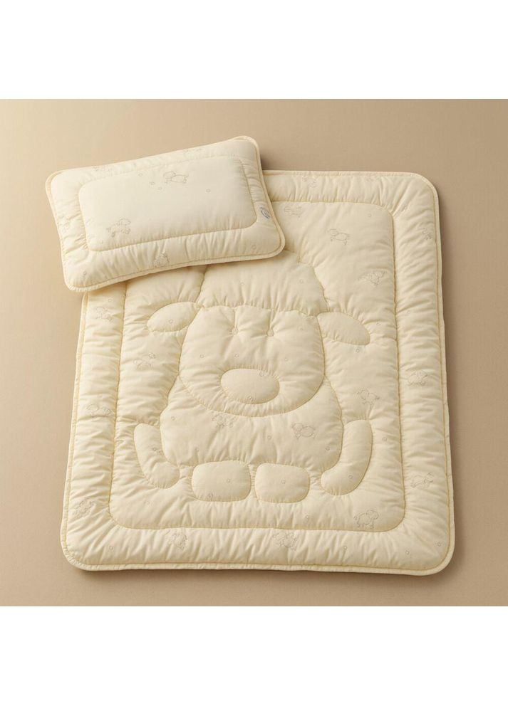 Набор детский зимний в кроватку шерстяное одеяло 100х135 см и подушка 40х60 см теплый для детей PAPAELLA (362587199)