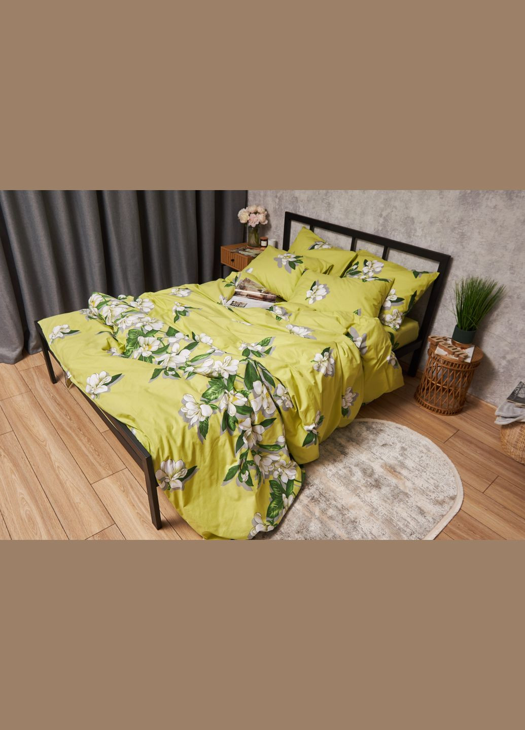 Комплект постільної білизни Бязь Gold Люкс «» євро 200х220 наволочки 4х70х70 (MS-820005509) Moon&Star Wisteria (296909807)