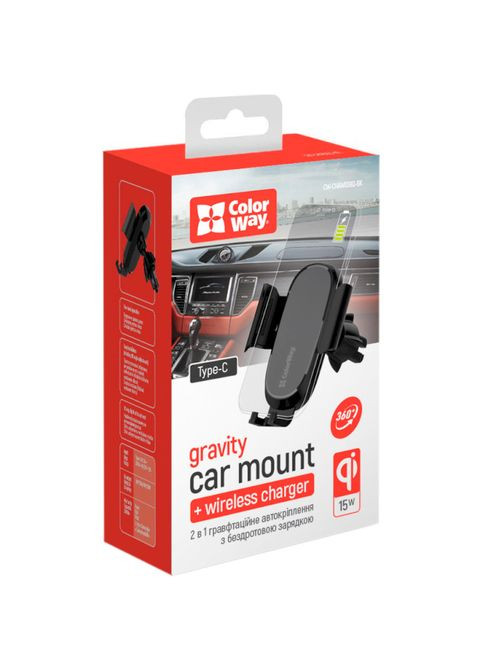 Автотримач для телефону Air Vent Car Wireless Charger 15W Black Colorway (339084040)