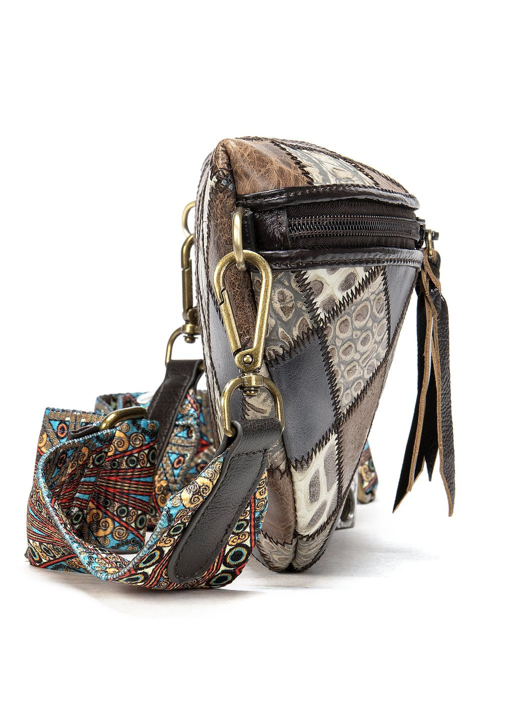 Кожаная женская поясная сумка Vintage с оригинальным дизайном разноцветная (sku_20342) No Brand (329853295)