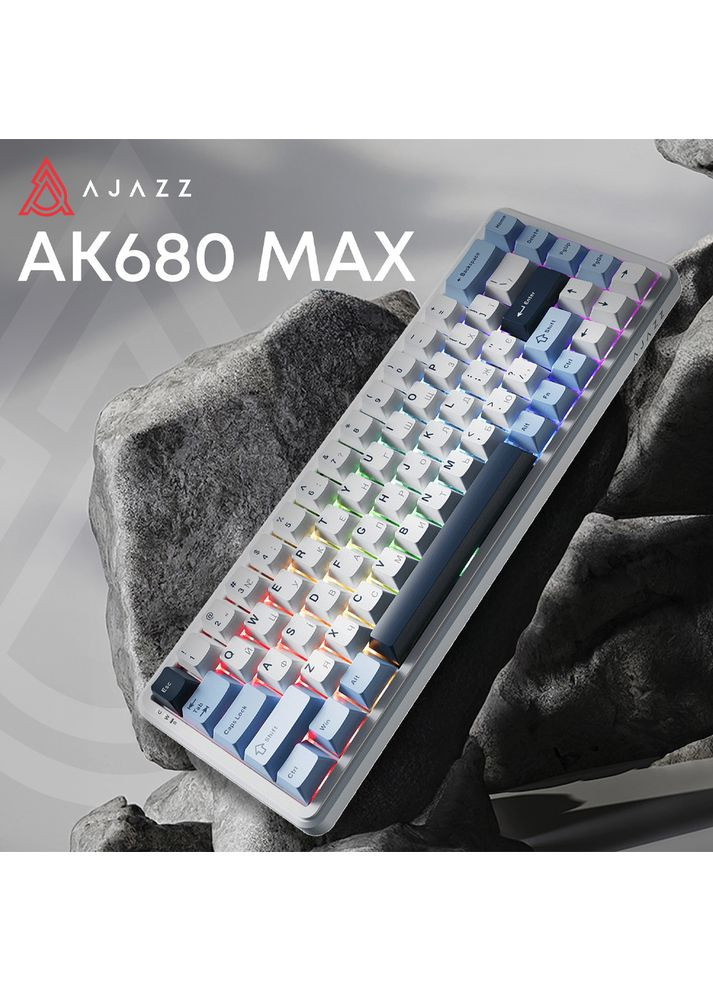 Клавиатура AK680 MAX Magnetic Switch RGB USB White (AK680-M-BWD-AW) Ajazz (370034347)