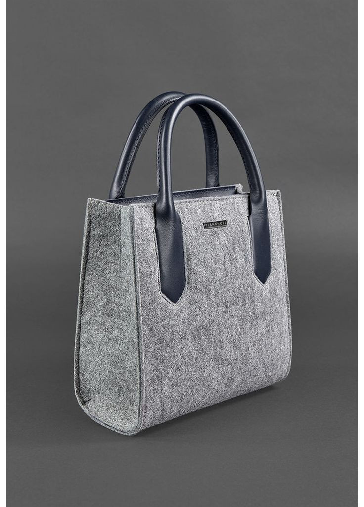 Фетрова жіноча сумка-кроссбоді Blackwood з шкіряними синіми вставками BlankNote (348359215)