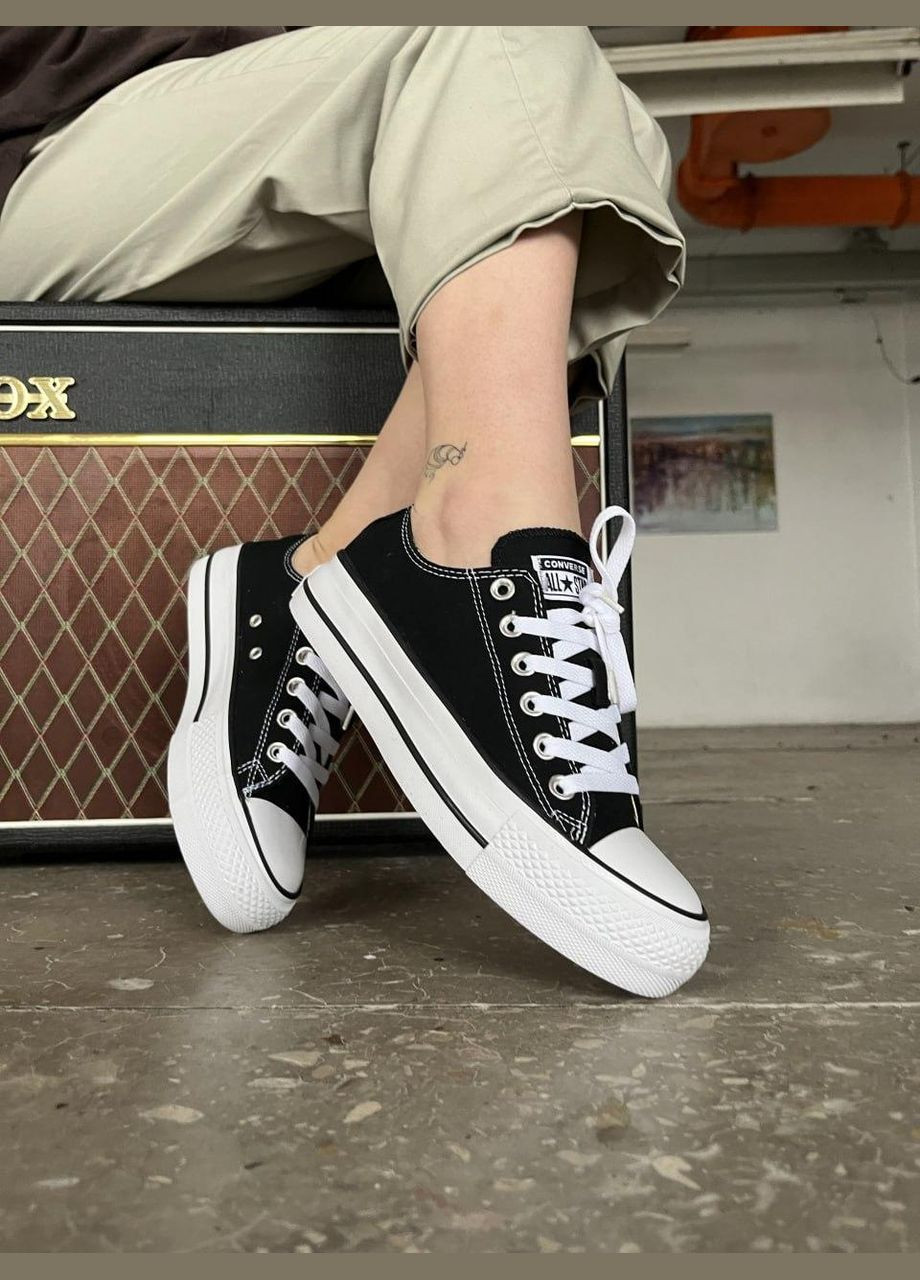 Кольорові кеди Converse Chuck Taylor All Star Platform Black White Конверс