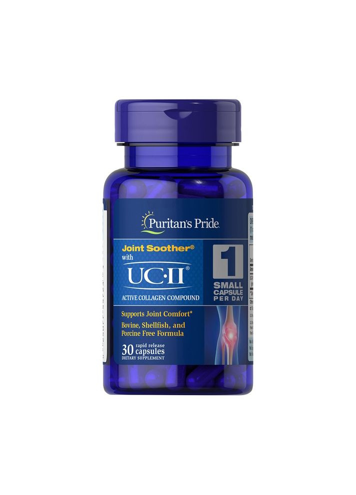 Колаген Puritan's Pride Joint Soother with UC-II Active Collagen Compound, 30 капсул для шкіри, кісток та суглобів Puritans Pride (324608160)
