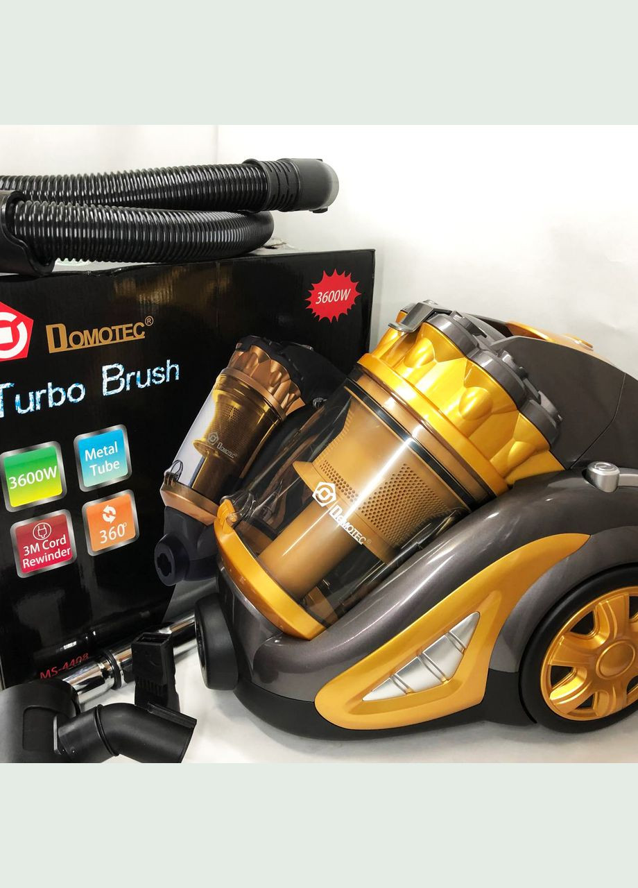 Пылесос для сухой уборки с турбощеткой MS-4408 3600 Вт без мешка циклонный колбовый контейнерный Domotec (364665439)