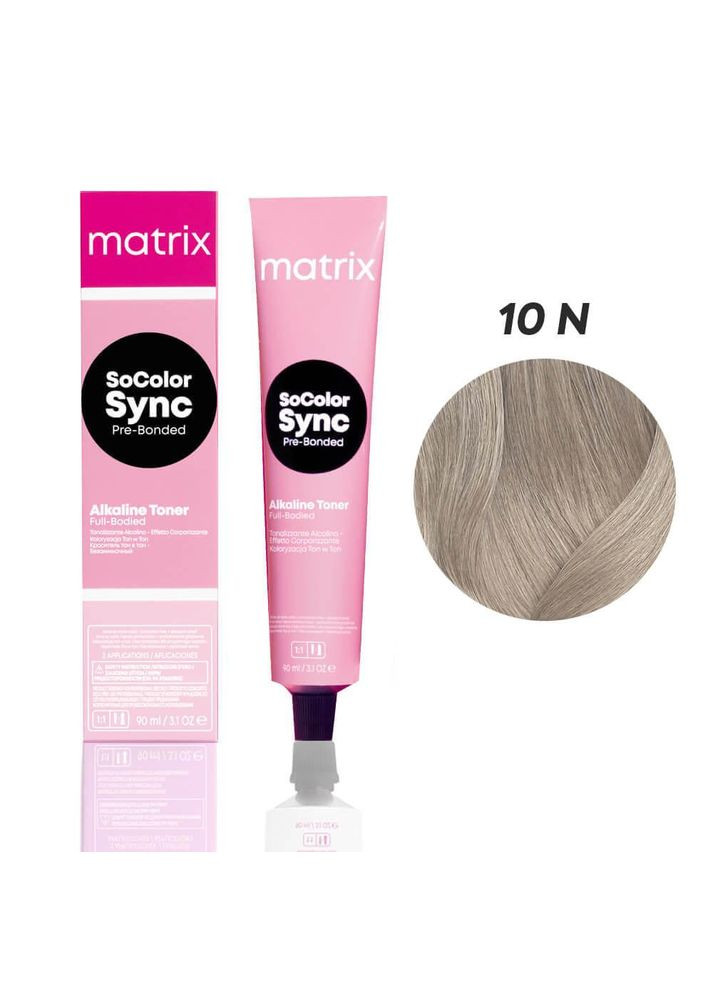 Безаміачний тонер для волосся на кислотній основі SoColor Sync PreBonded 10N екстрасвітлий блондин Matrix (292736072)