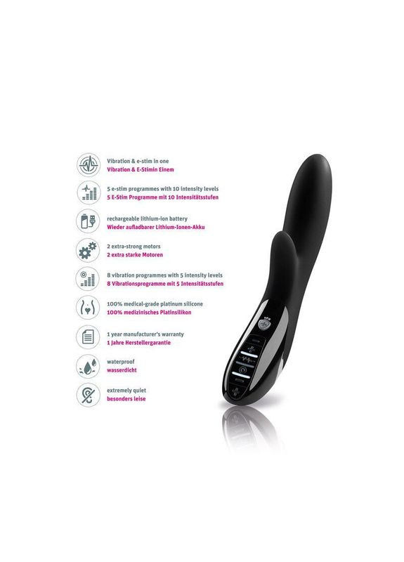 Вібратор-кролик з електростимуляцією Mystim Daring Danny eStim Black, міостимулятор No Brand (366878464)