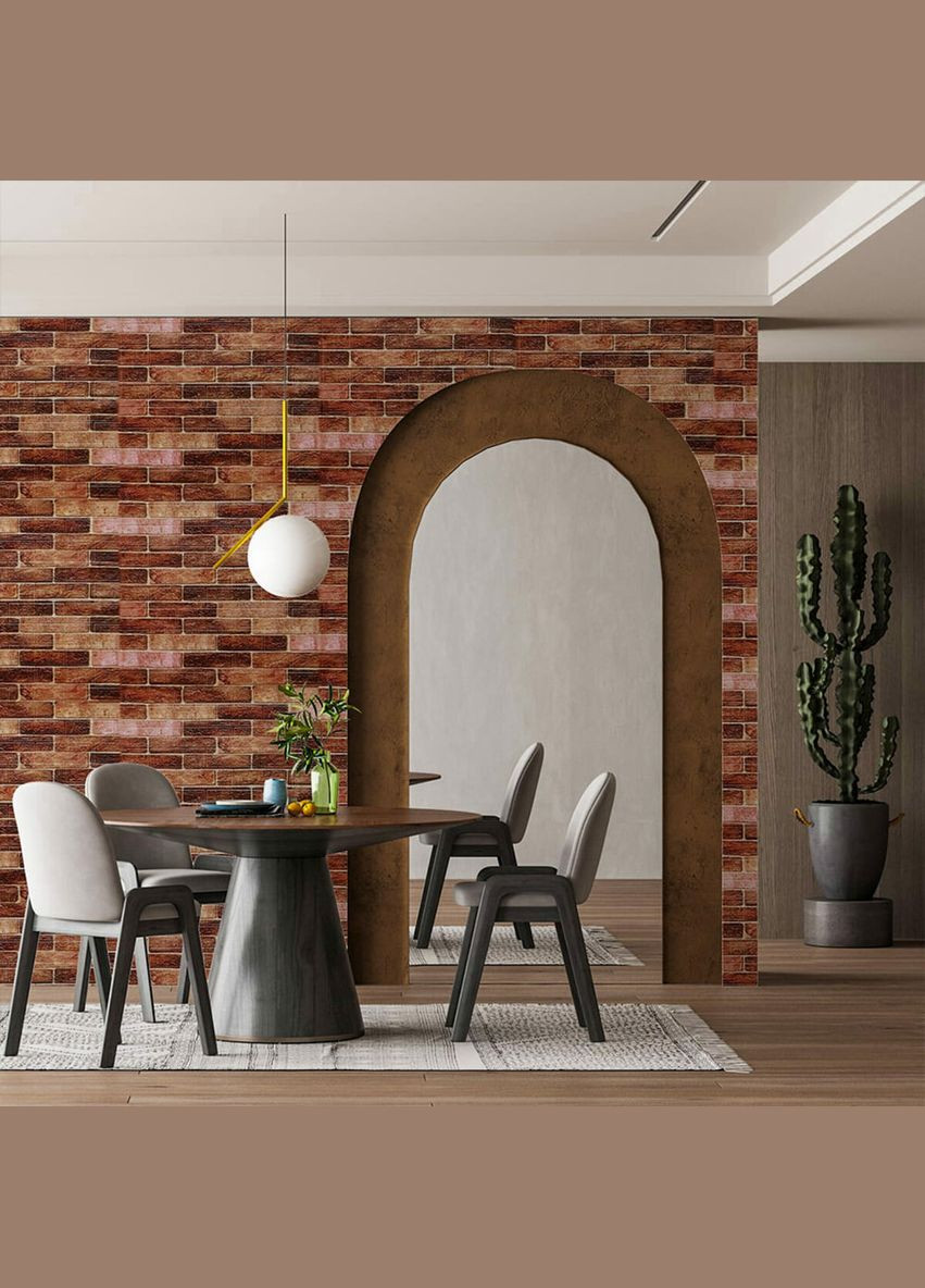 Самоклеюча 3D панель під коричневу катеринославську цеглу 3080x700x3мм SW-00001768 No Brand (328578092)