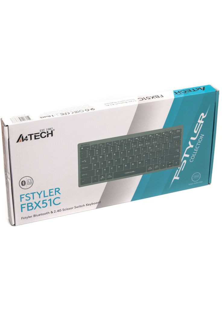 Клавиатура FBX51C Wireless/Bluetooth Matcha Green (FBX51C Matcha Green) A4Tech (280941029)