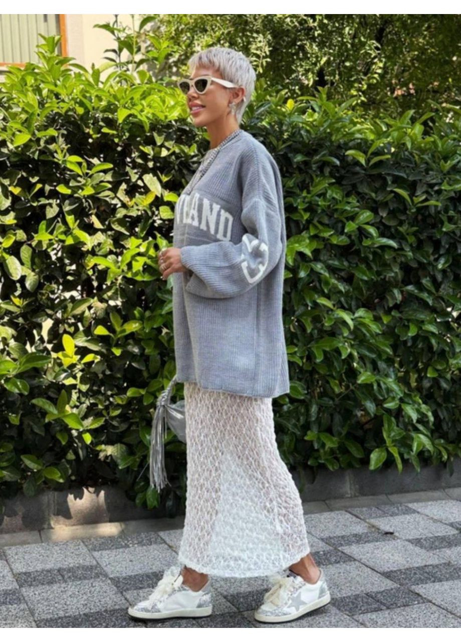 Сірий демісезонний подовжений стильний светр 🔥замір в описі GD/GL Модний простір