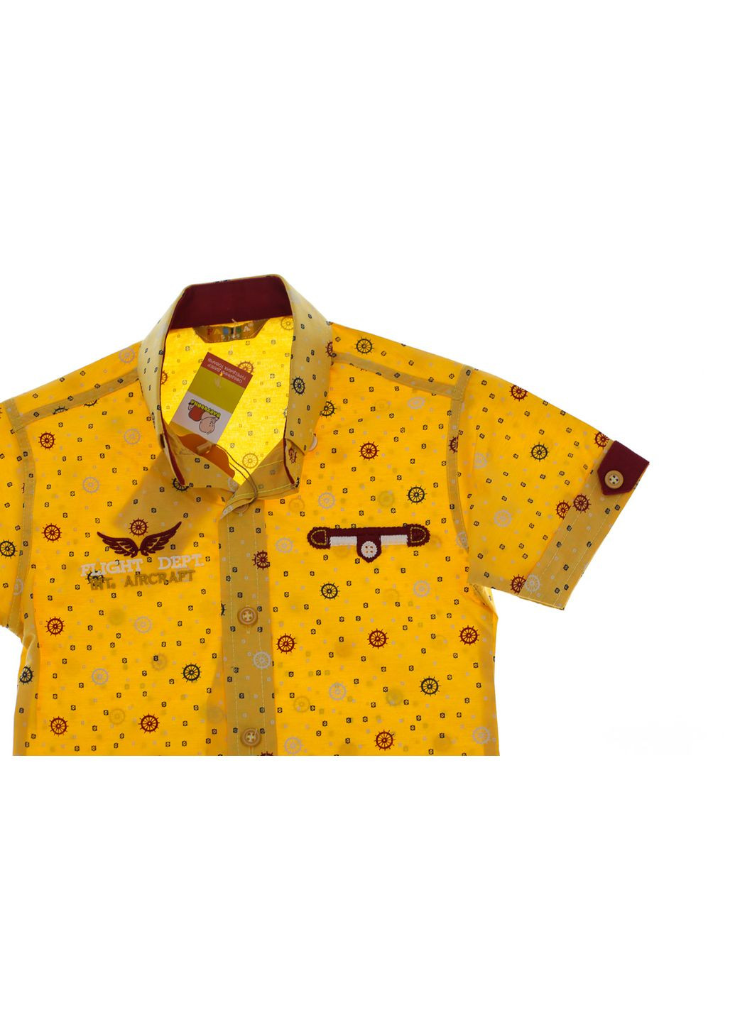 Сорочка з коротким рукавом для трикотажного хлопчика Морська жовта 110 см (31267) BABYKROHA (297200203)