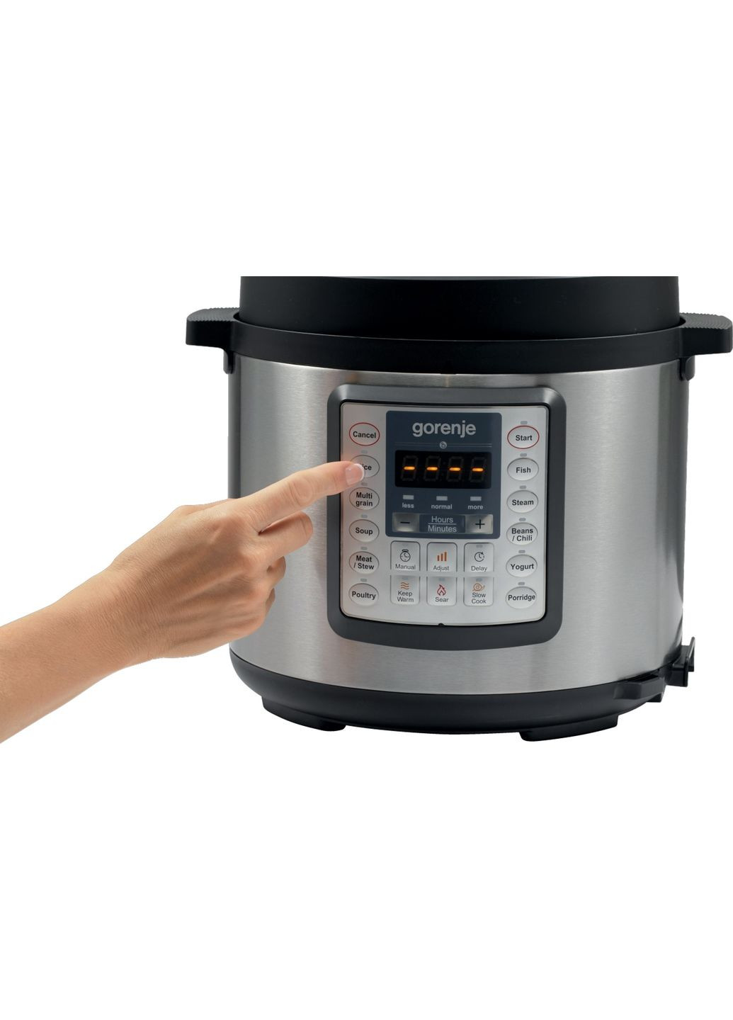 Мультиварка-скороварка, 1000Вт, чаша-6л, електронне керув., 15 програм, метал/пластик, Gorenje (314932258)