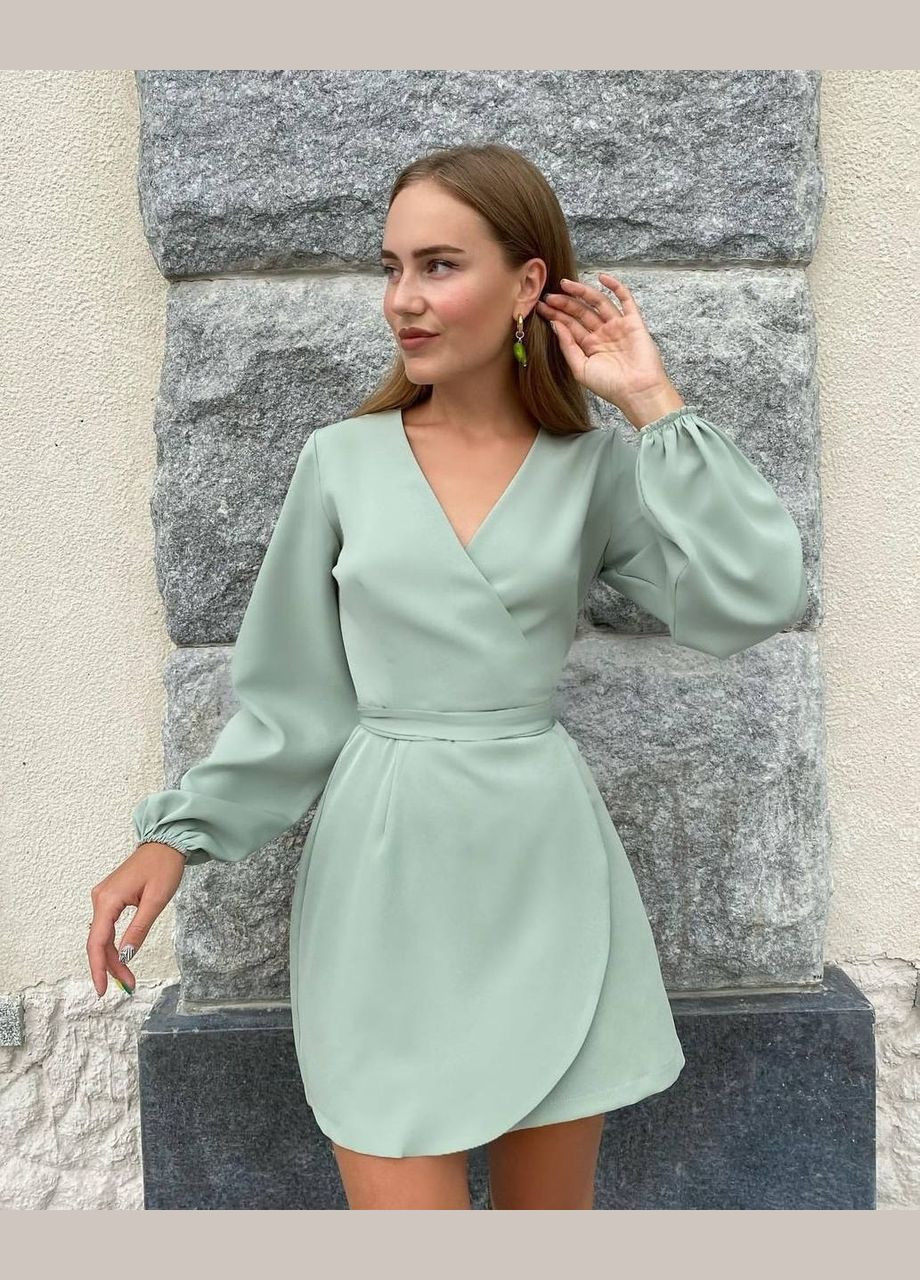 Оливкова кежуал сукня N.Family однотонна