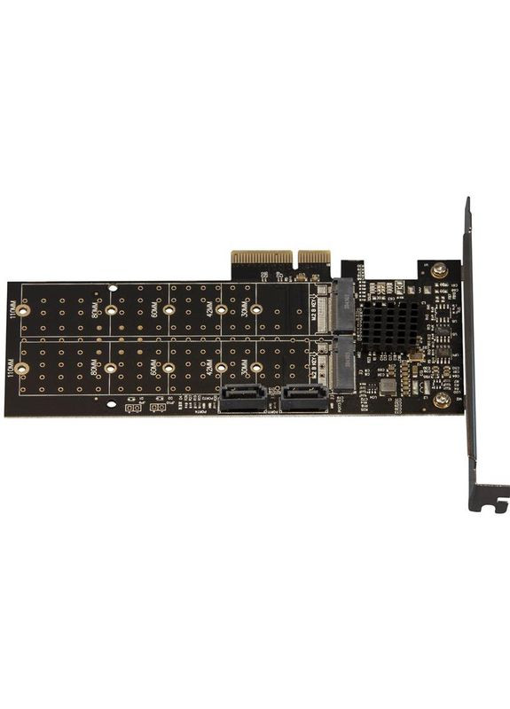 Плата розширення (ECFPCIEtoSSD012.LP) PCI-E-2хM.2+2хSATA, 88SE9215 Frime (315518379)