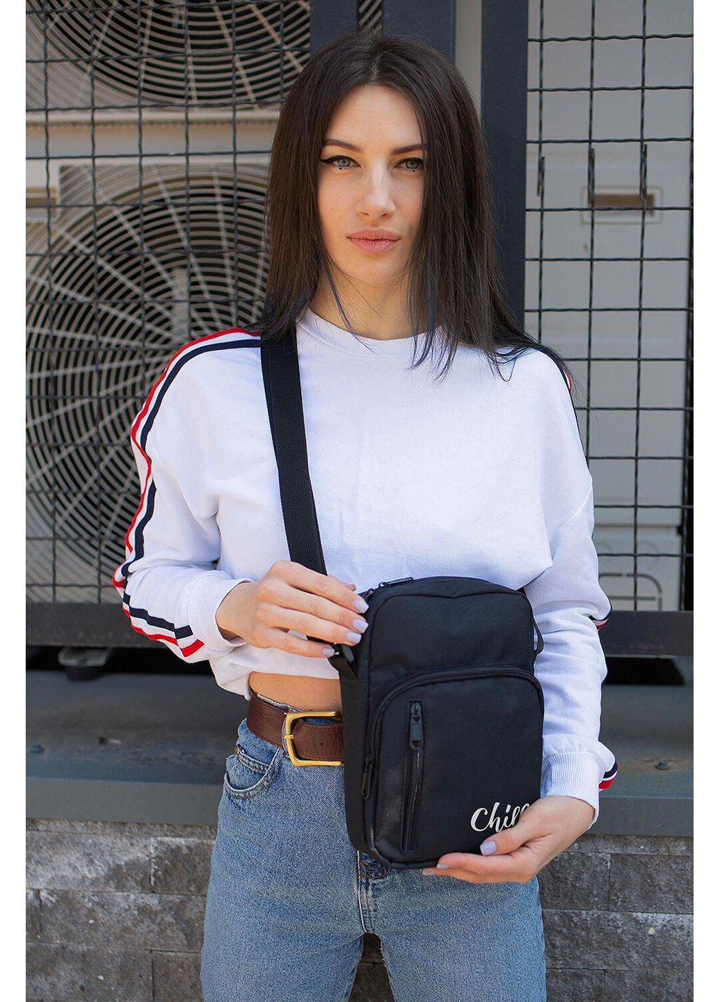 Женская Сумка Мессенджер Барсетка Через Плечо с Принтом Chill Black Without (360641958)