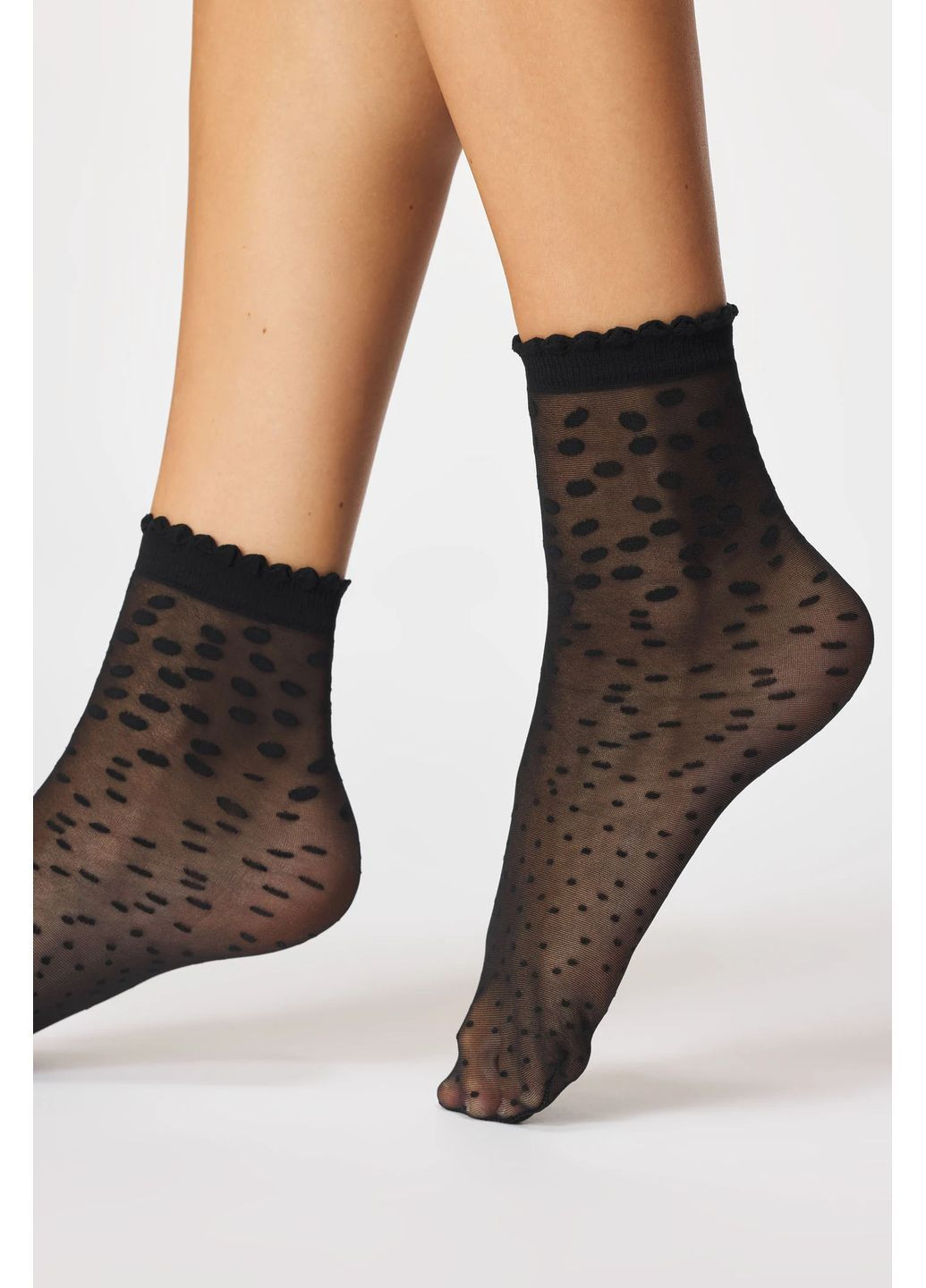 Чорні жіночі шкарпетки з візерунком Gabriella горошок (363020717)