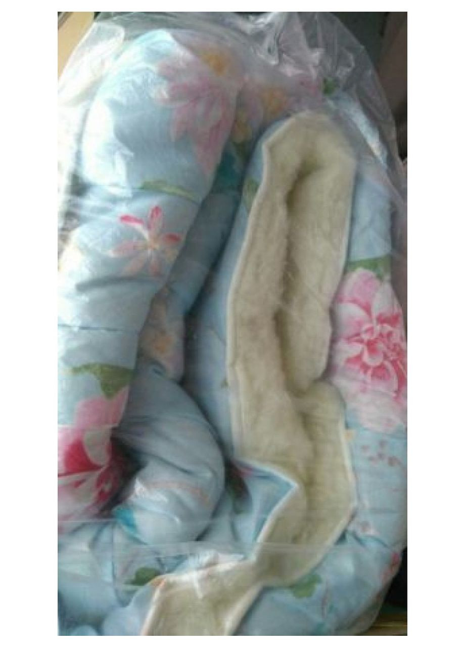 Ковдра Євро штучна вовна VITAL-TEXTIL у полікаттоні блакитна з квітами Vital-Textile (317753533)