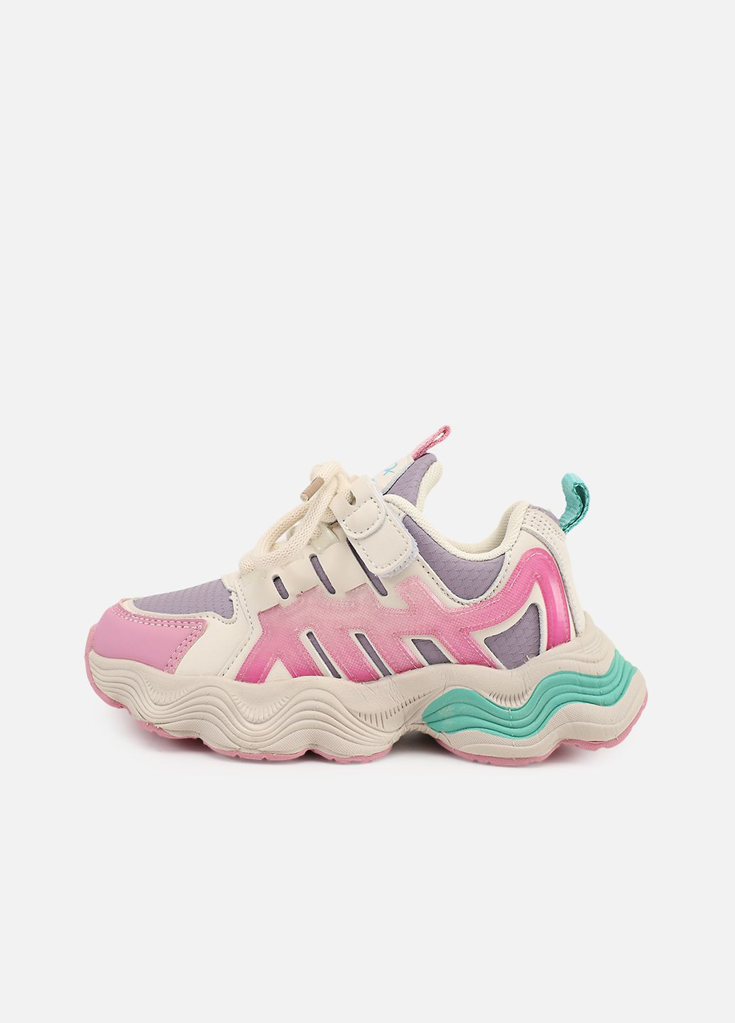 Молочні осінні кросівки для дівчинки, на пласкій підошві колір молочний цб-00273852 Kimboo