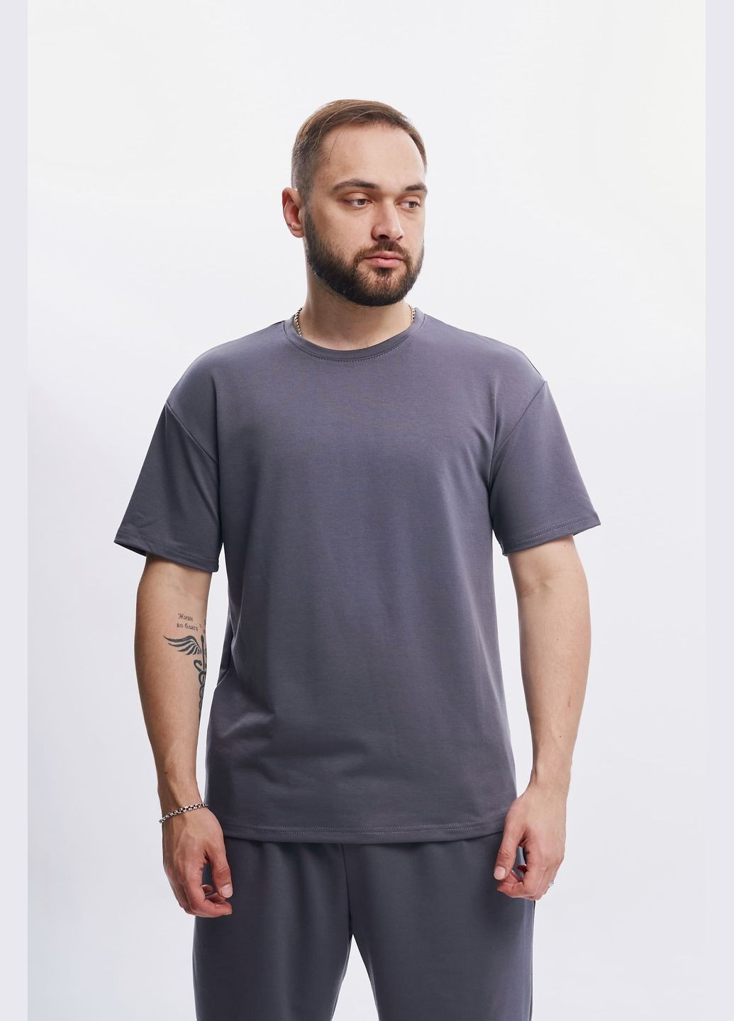 Комплект чоловічий базовий "Player" темно-сірий: футболка + шорти Intruder (359378684)