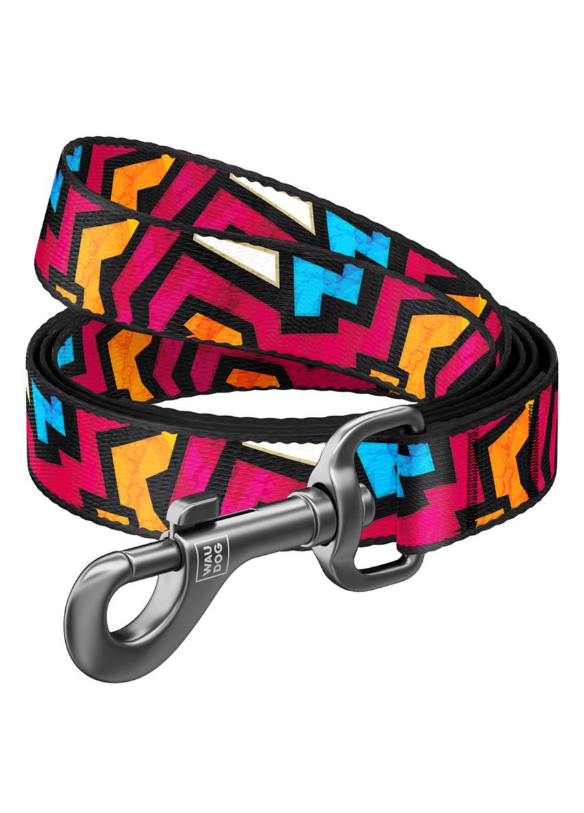 Повідець для собак нейлоновий Nylon "Графіті" Ш 15 мм Д 122 см WAUDOG (279563948)