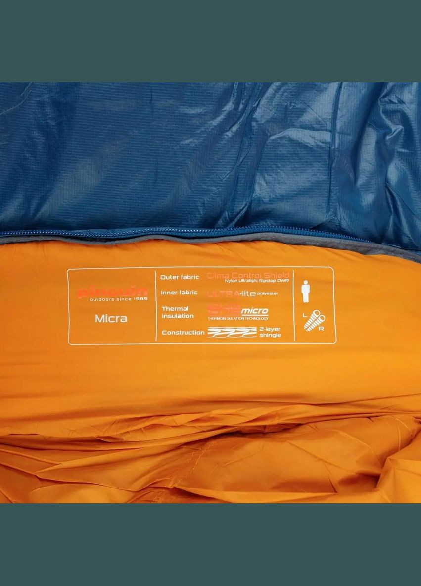 Спальний мішок Micra 185 2020 L Blue Pinguin (316444652)