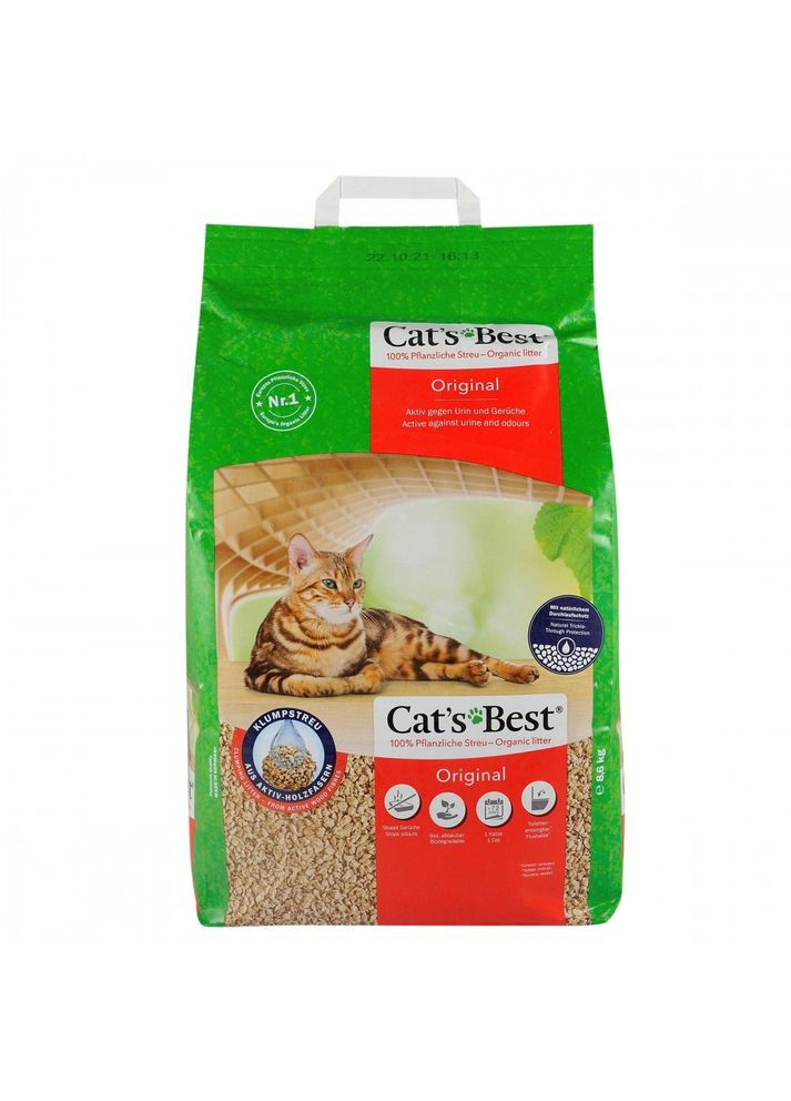 Наповнювач Cat’s Best для котячого туалету Original деревний 20 л / 8,6 кг Rettenmaier (362700674)