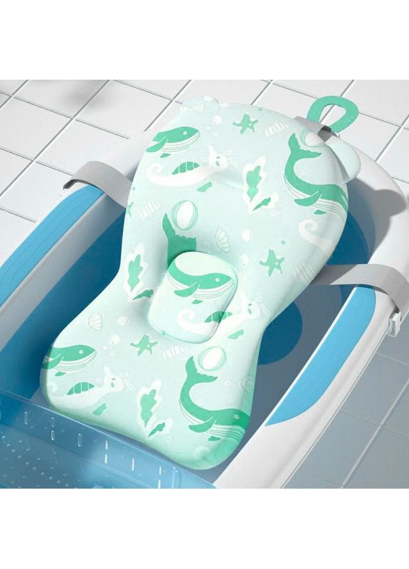 Матрацик-килимок у ванну Bestbaby 340 Green Whale для дитини з кріпленнями 5 шт. Baby Best (360748911)