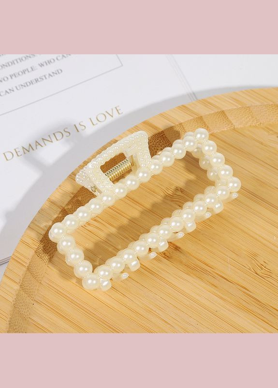 Крабик для волос CWa 10 см Квадрат Молочный (L103296) No Brand (349844049)