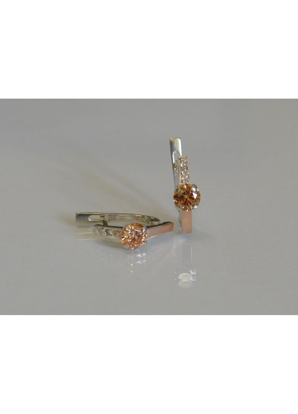 Срібні сережки зі вставками з золота Silver Style (366814030)