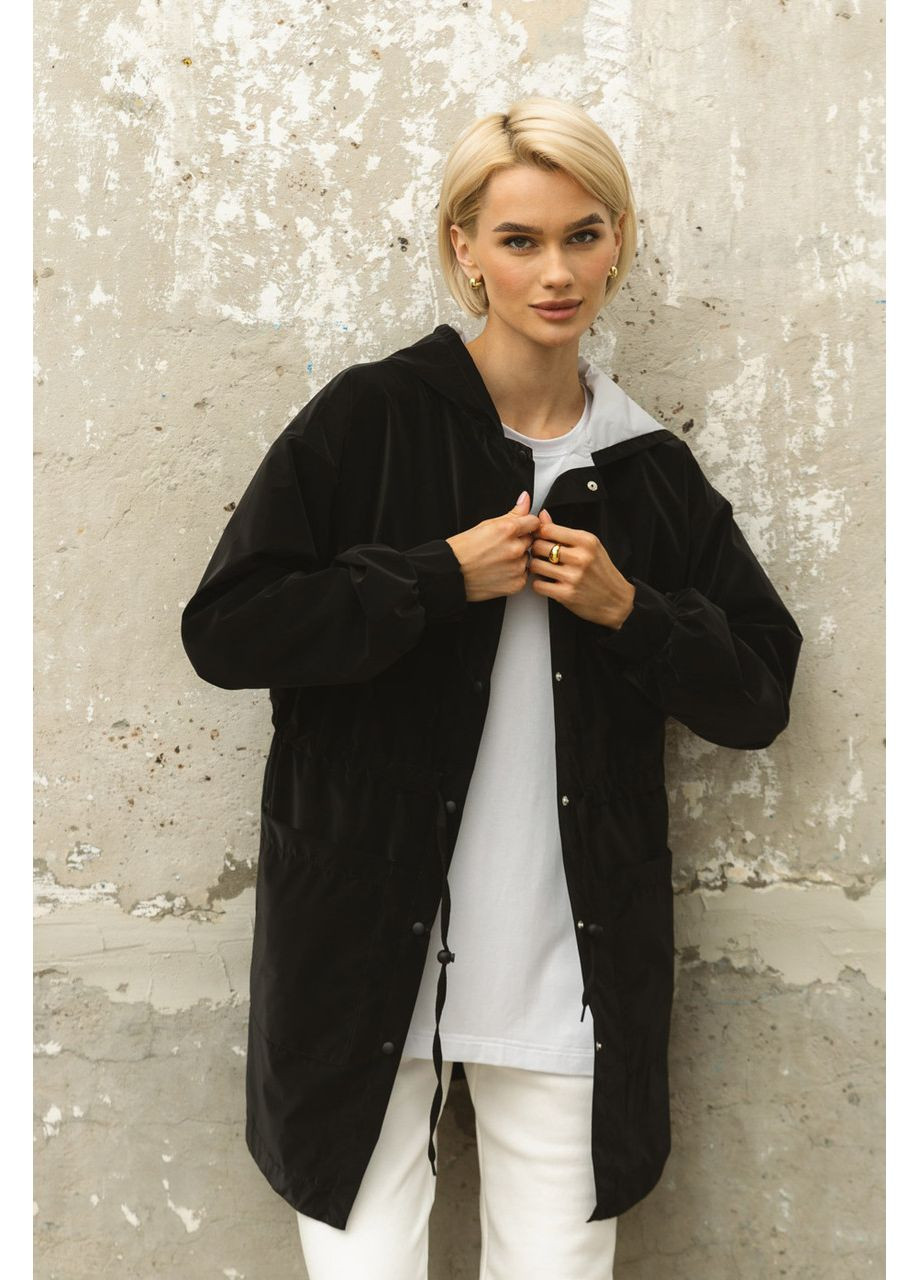 Черная демисезонная черная ветровка парка Seventeen