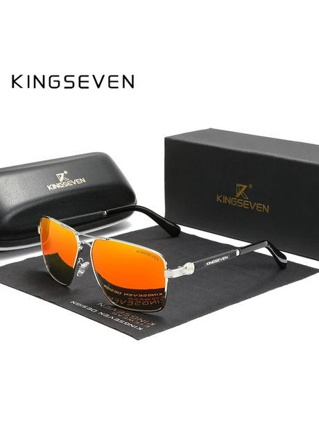 Поляризационные солнцезащитные очки для мужчин и женщин N7790 Silver Red KINGSEVEN (303401625)