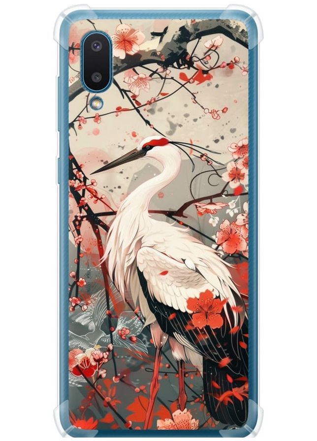 Силикон с усиленными углами чехол 'Аист в цвету сакуры' для Endorphone Samsung Galaxy A02 A022G (291420432)
