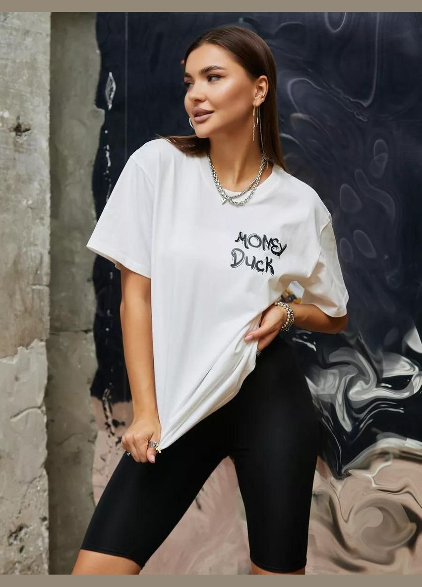 Футболка жіноча зручна з принтом малюнок Даффі Дак колір чорний No Brand Футболка Даффі Дак Daffi Dack - (330776683)