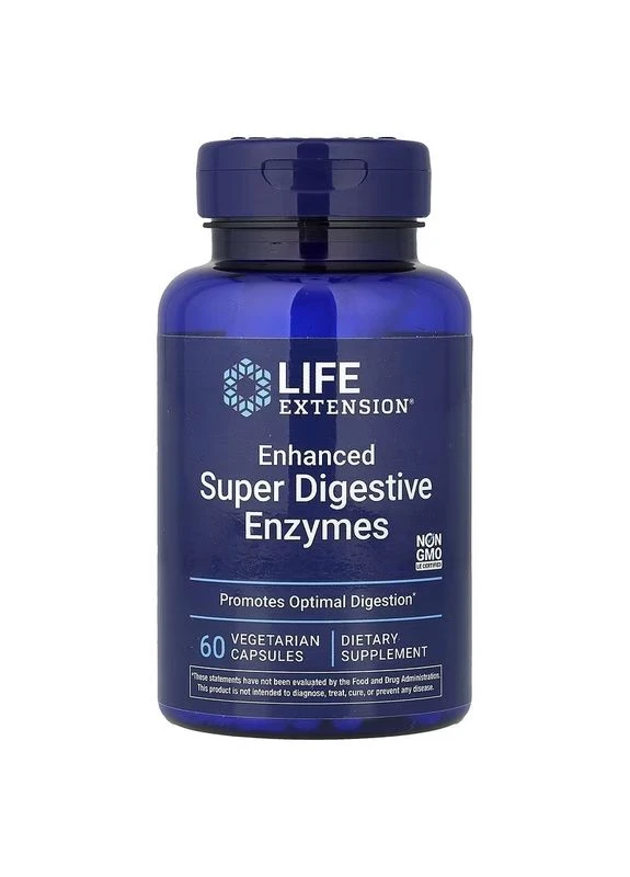 Пищеварительные ферменты, Enhanced Super Digestive Enzymes,, 60 вегетарианских капсул Life Extension (401503998)