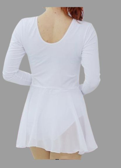 Купальник для танців, гімнастики білий із спідничкою No Brand тріко (297530959)