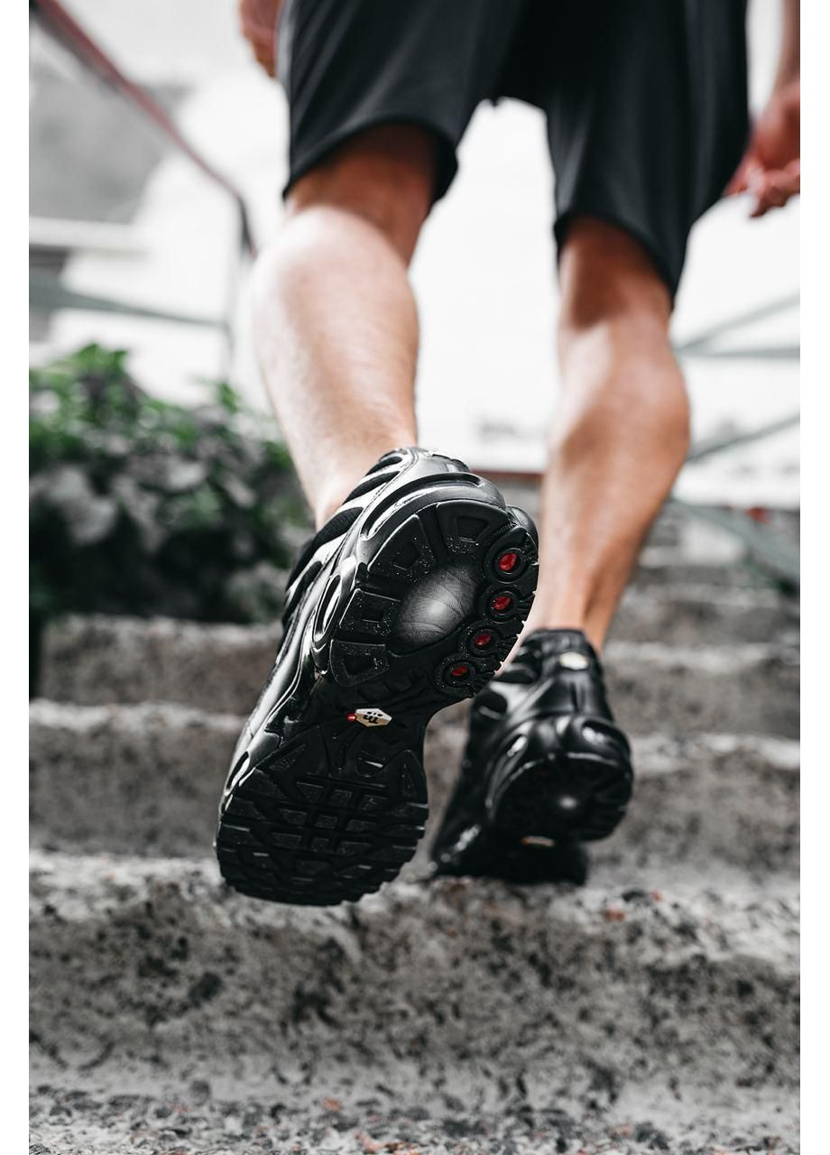 Черные демисезонные кроссовки мужские nike air max plus tn full black найк аир макс тн плюс No Brand