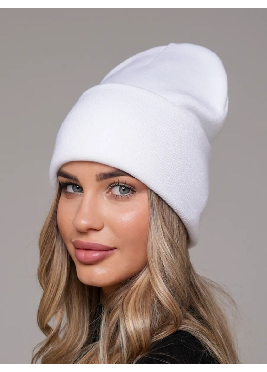 Молодежная двухслойная шапка бини лонг No Brand Шапка біні лонг лопата (362411537)