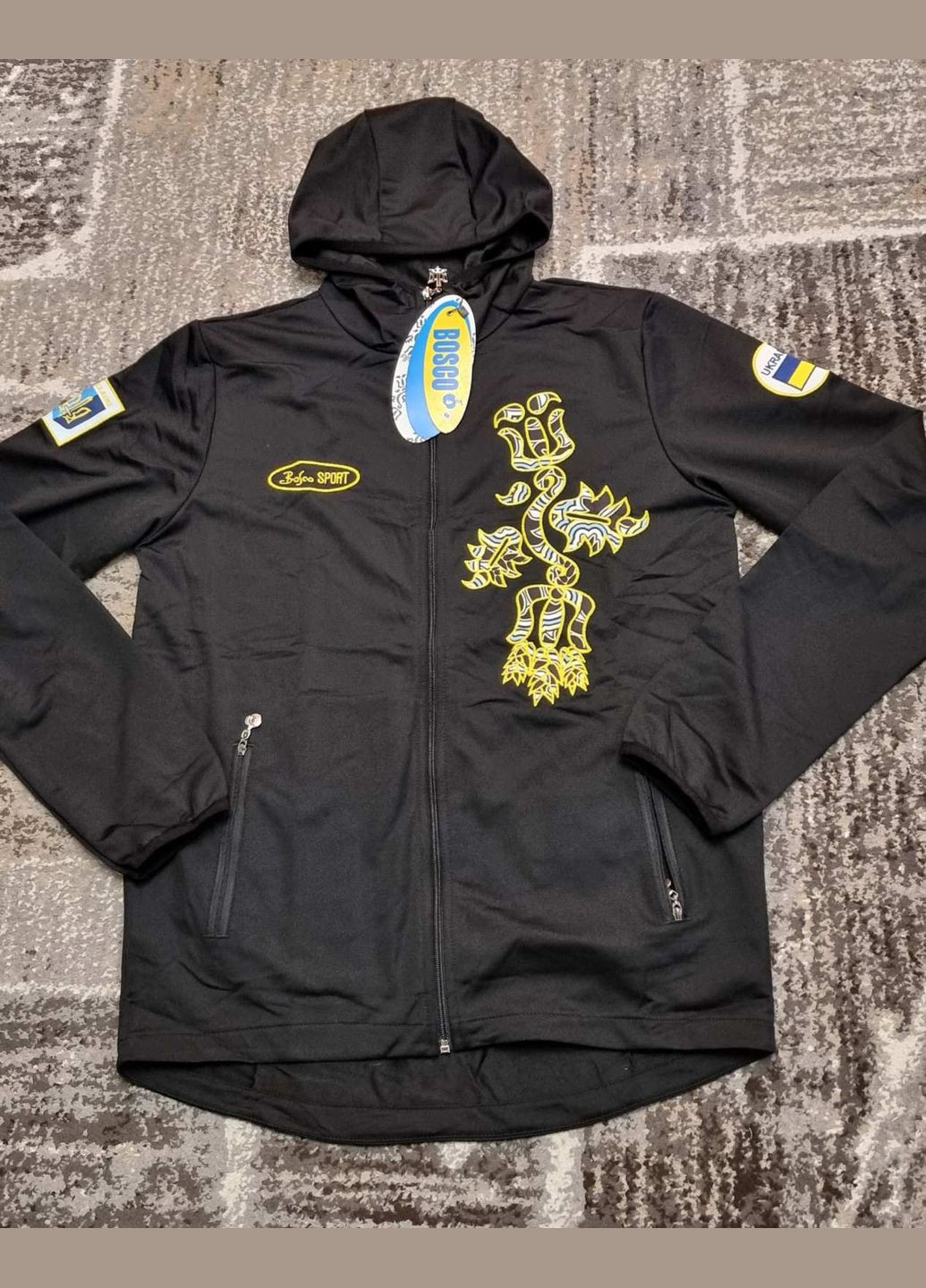 Олимпийка кофта мастерка Украина Боско Ukraine Черная новая коллекция 2024/25 Bosco (301872577)