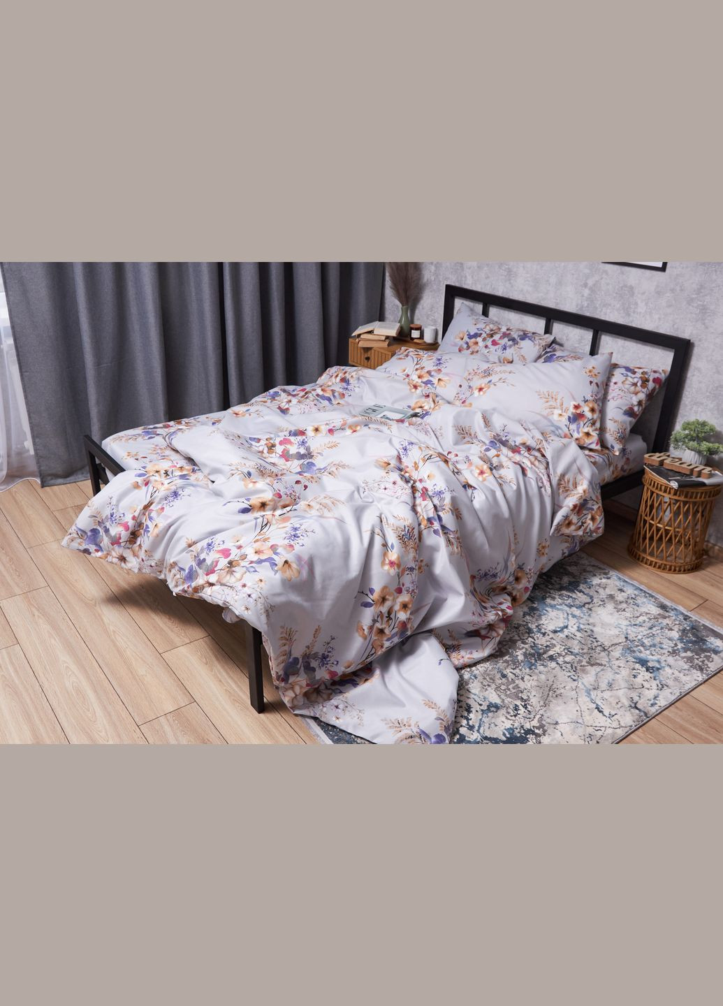 Комплект постельного белья Микросатин Premium «» King Size 220x240 наволочки 4х70х70 (MS-820005079) Moon&Star Spring Bouquet (293148395)