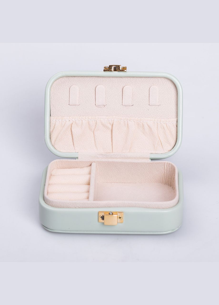 Скринька для прикрас з еко шкіри 12×7.5×4 см із застібкою органайзер для ювелірних виробів HP-5-34GR Yiwu (325922743)