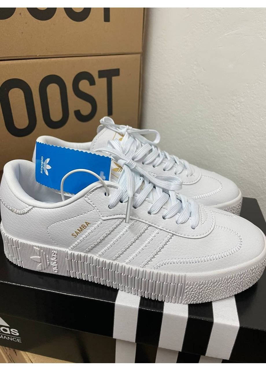 Белые всесезонные кроссовки adidas samba white No Brand