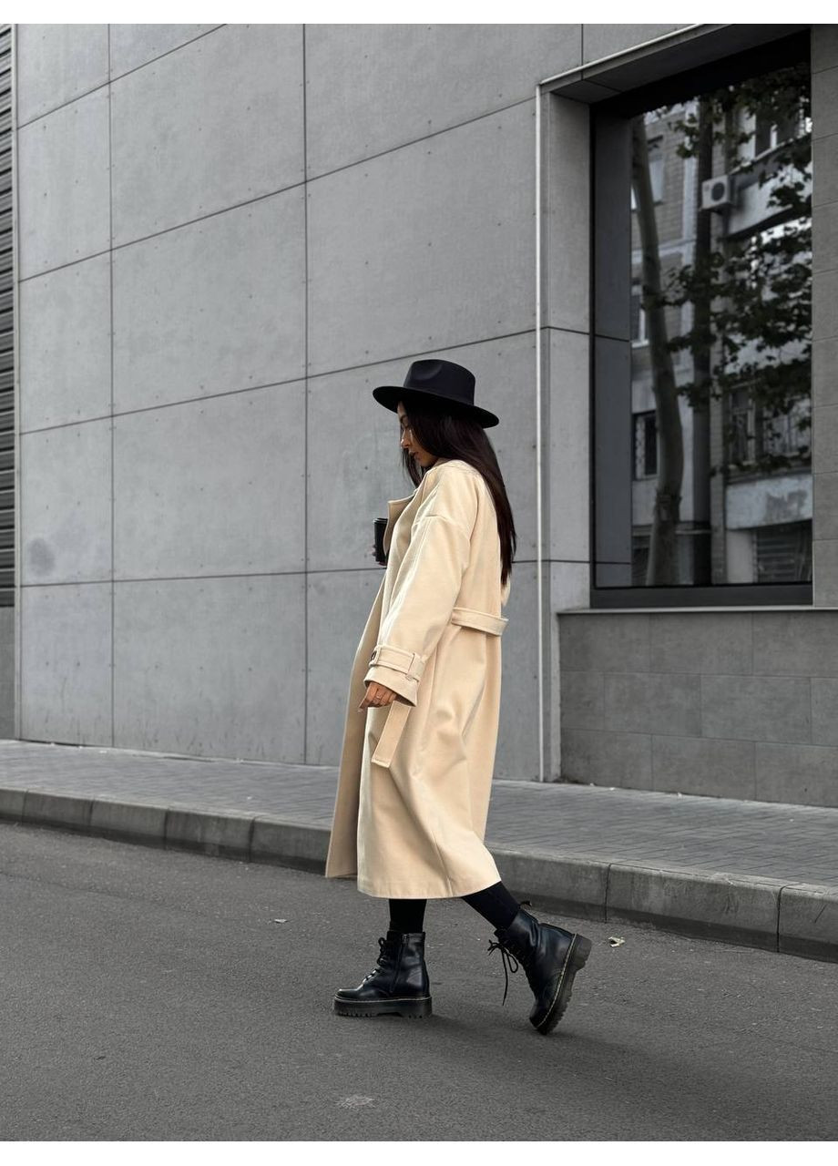 Бежеве демісезонне Пальто жіноче кашемірове Style Point