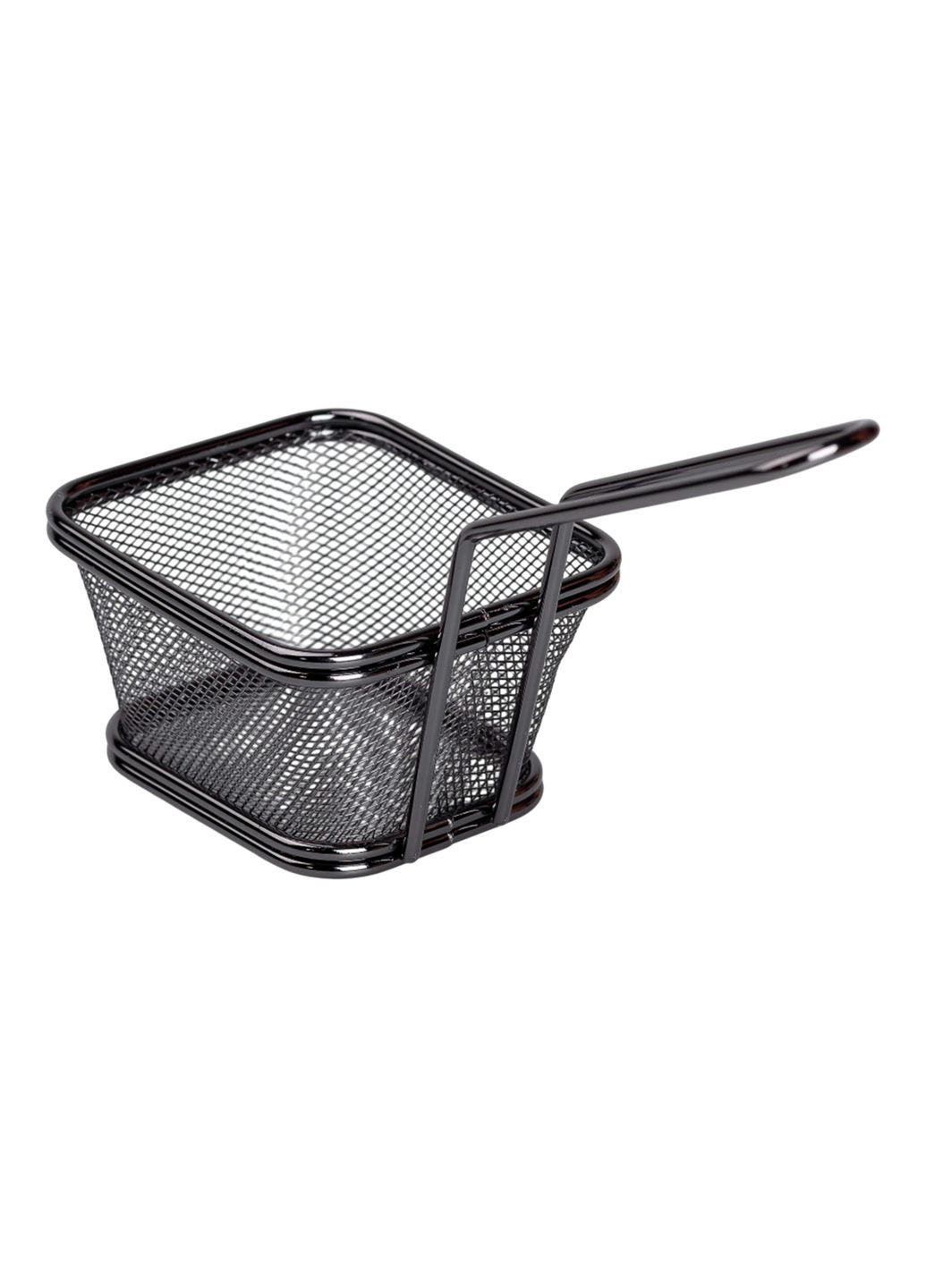 Корзина сервировочная для фри и снеков 10,5*9*5.5 см с гальваническим покрытием, черная No Brand (328441544)